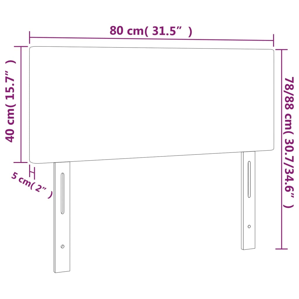 LED Kopfteil Cappuccino-Braun 80x5x78/88 cm Kunstleder