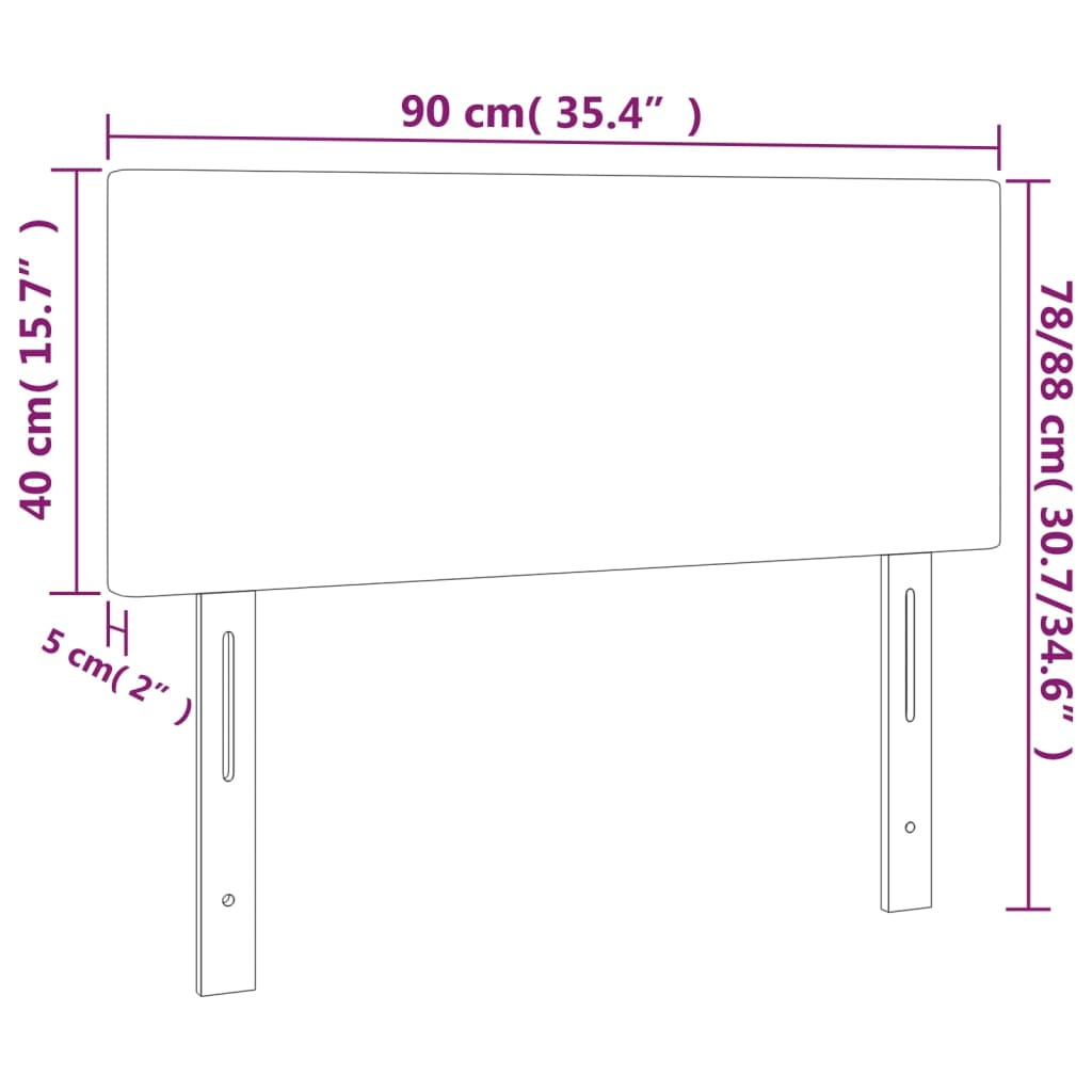 LED Kopfteil Weiß 90x5x78/88 cm Kunstleder