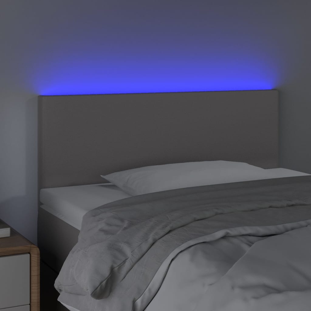 LED Kopfteil Grau 100x5x78/88 cm Kunstleder