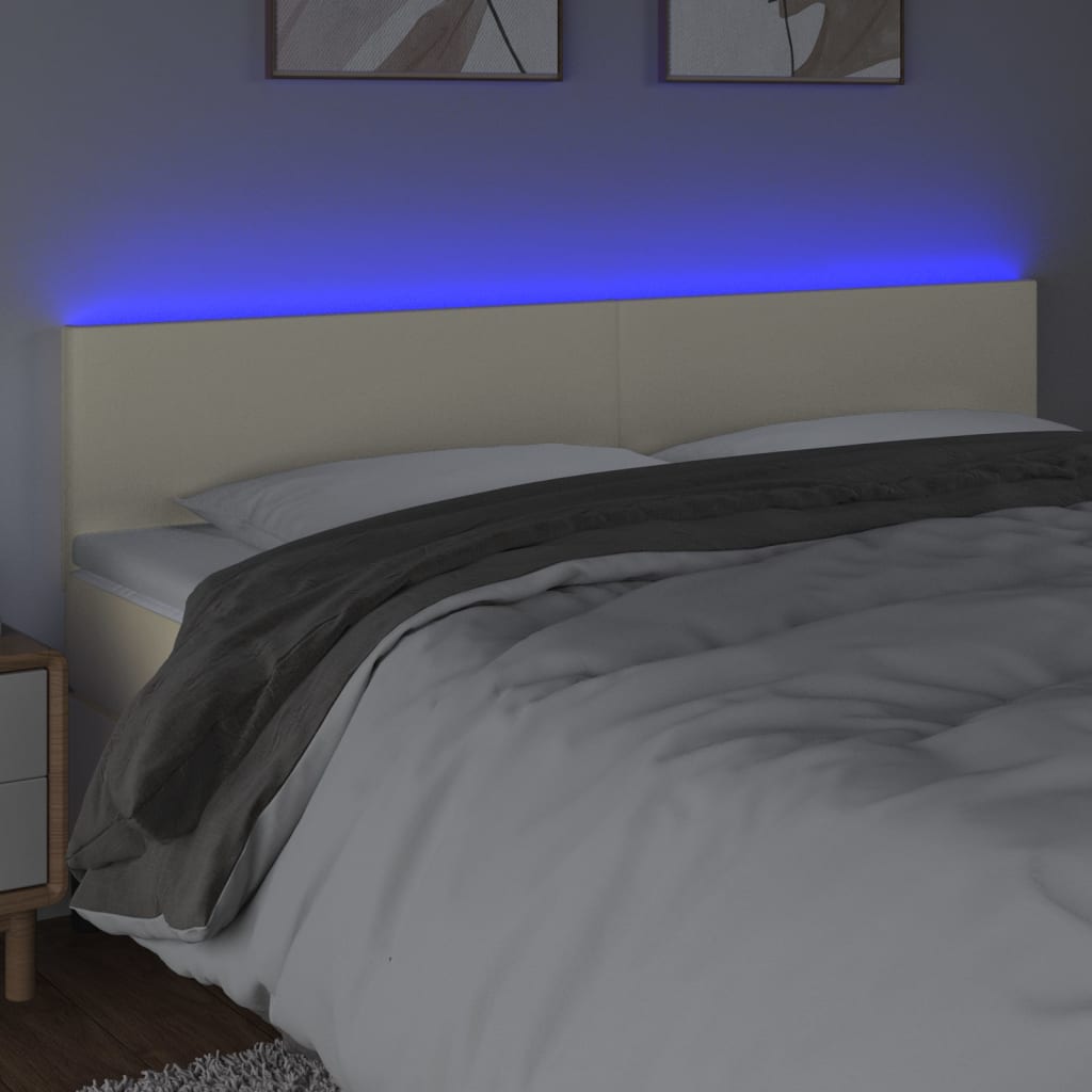 LED Kopfteil Creme 160x5x78/88 cm Kunstleder