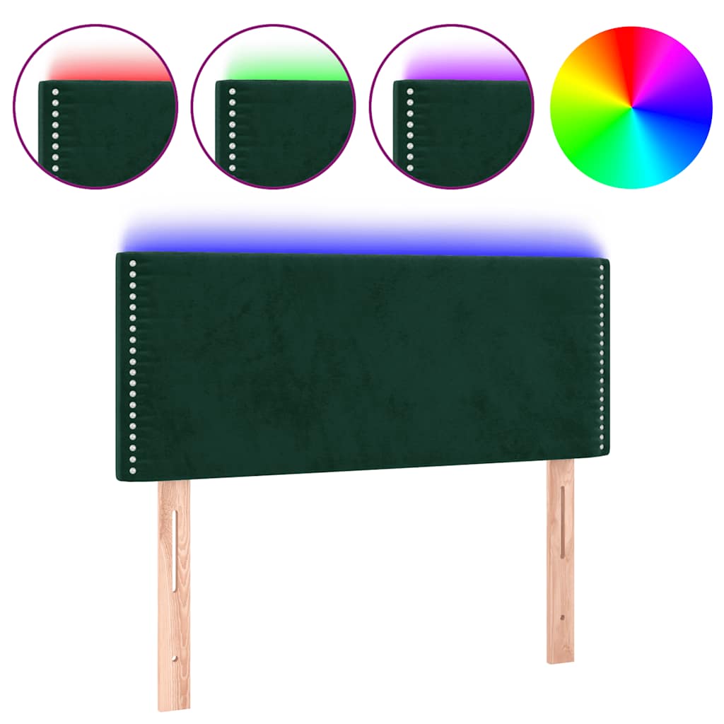 LED Kopfteil Dunkelgrün 80x5x78/88 cm Samt
