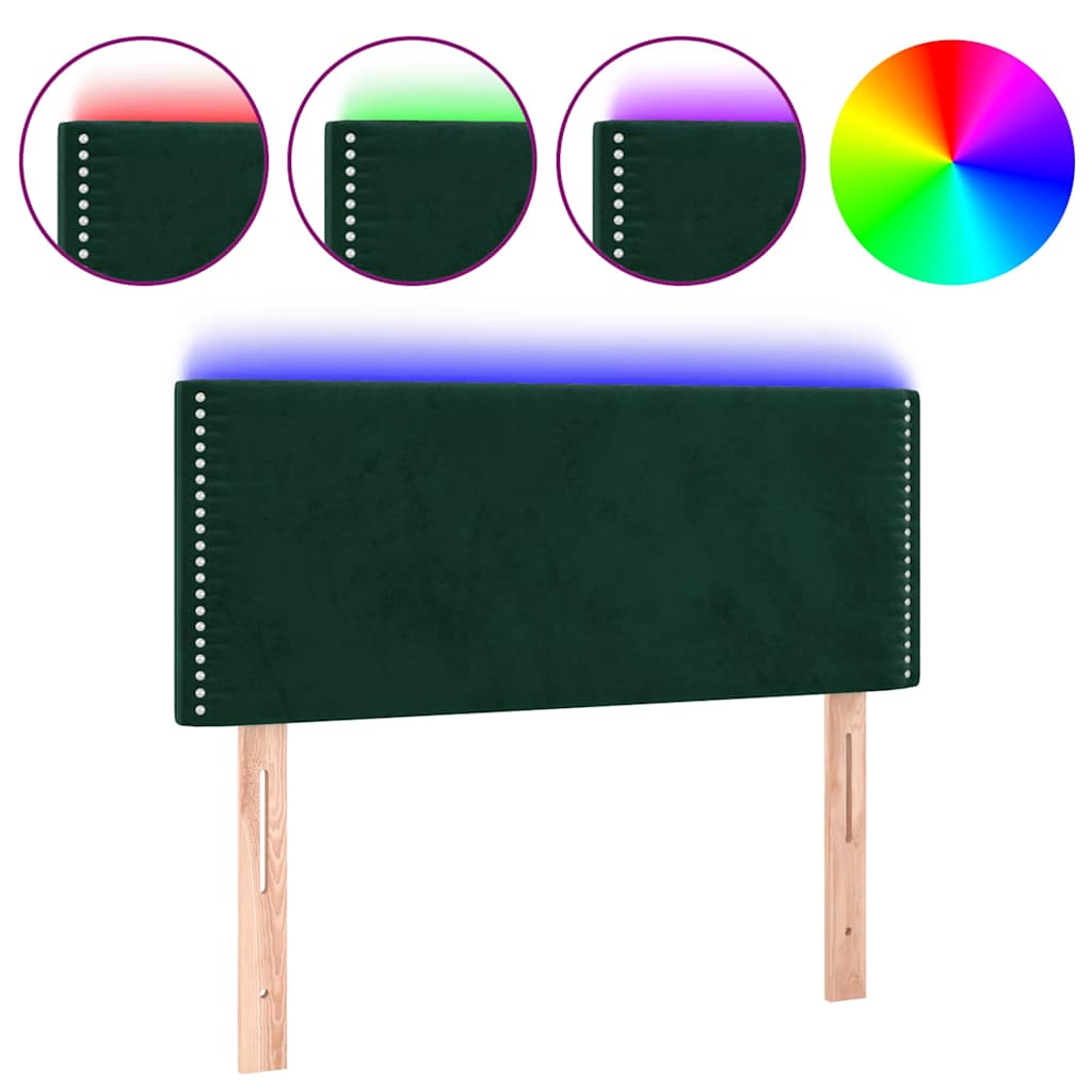 LED Kopfteil Dunkelgrün 100x5x78/88 cm Samt