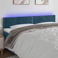 LED Kopfteil Dunkelblau 180x5x78/88 cm Samt