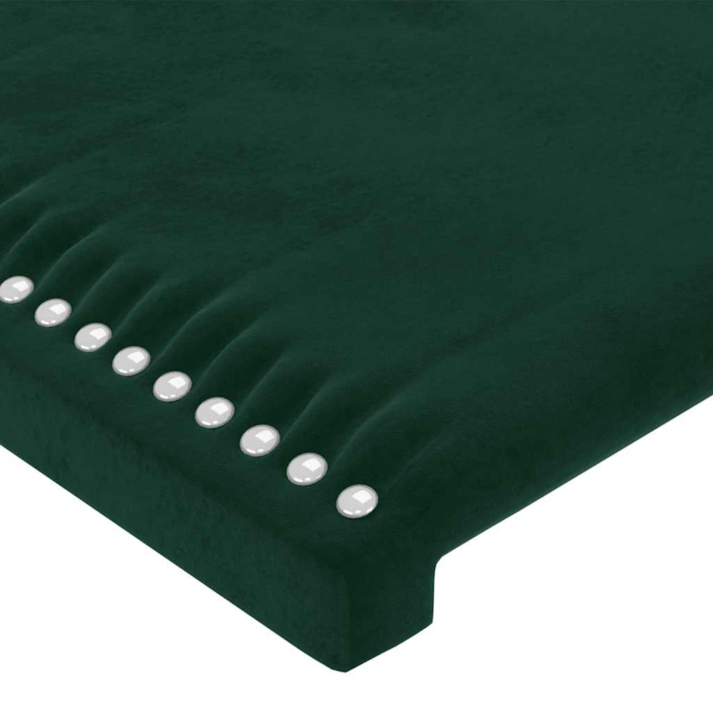 LED Kopfteil Dunkelgrün 200x5x78/88 cm Samt