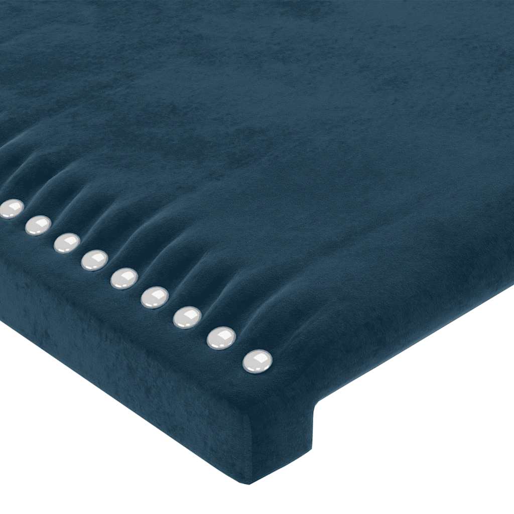 LED Kopfteil Dunkelblau 200x5x78/88 cm Samt