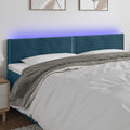 LED Kopfteil Dunkelblau 200x5x78/88 cm Samt