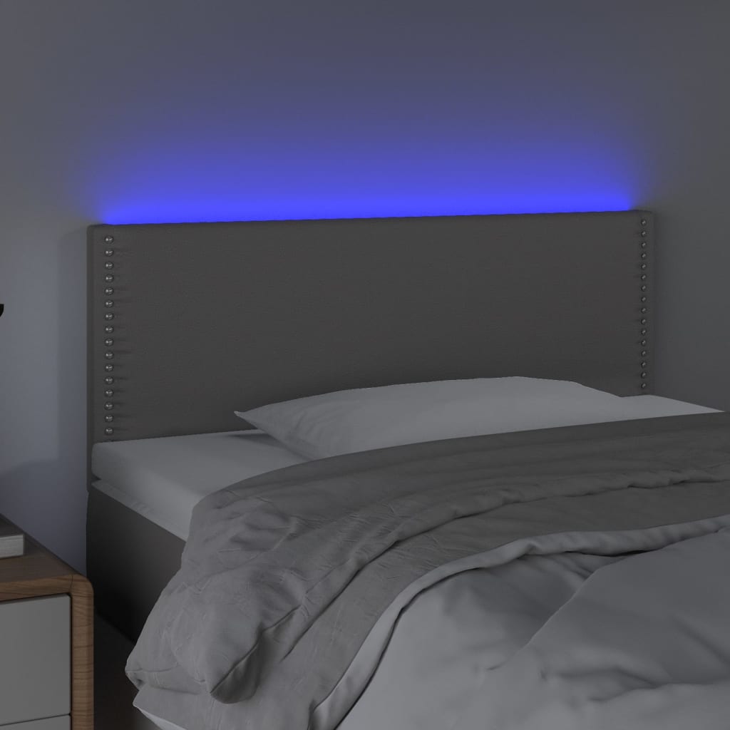 LED Kopfteil Grau 100x5x78/88 cm Kunstleder
