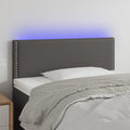 LED Kopfteil Grau 100x5x78/88 cm Kunstleder