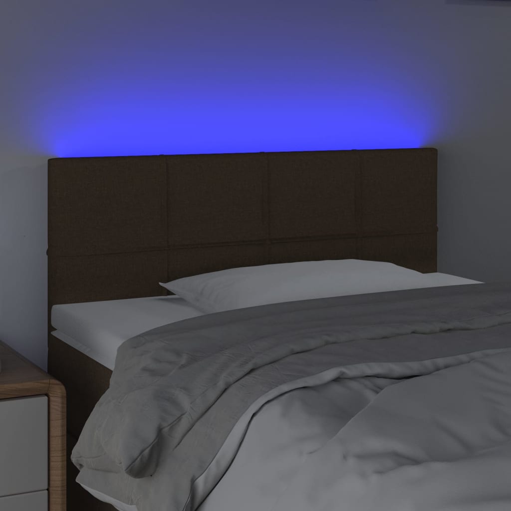 LED Kopfteil Dunkelbraun 90x5x78/88 cm Stoff