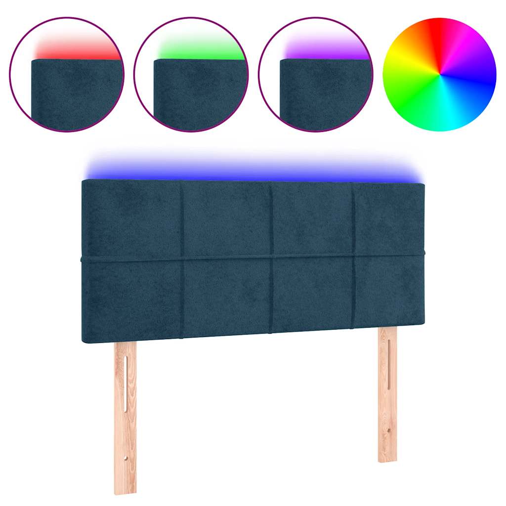 LED Kopfteil Dunkelblau 80x5x78/88 cm Samt