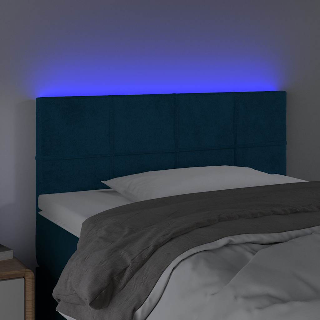 LED Kopfteil Dunkelblau 80x5x78/88 cm Samt