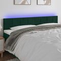 LED Kopfteil Dunkelgrün 160x5x78/88 cm Samt