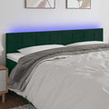LED Kopfteil Dunkelgrün 180x5x78/88 cm Samt
