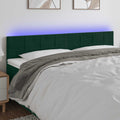 LED Kopfteil Dunkelgrün 200x5x78/88 cm Samt