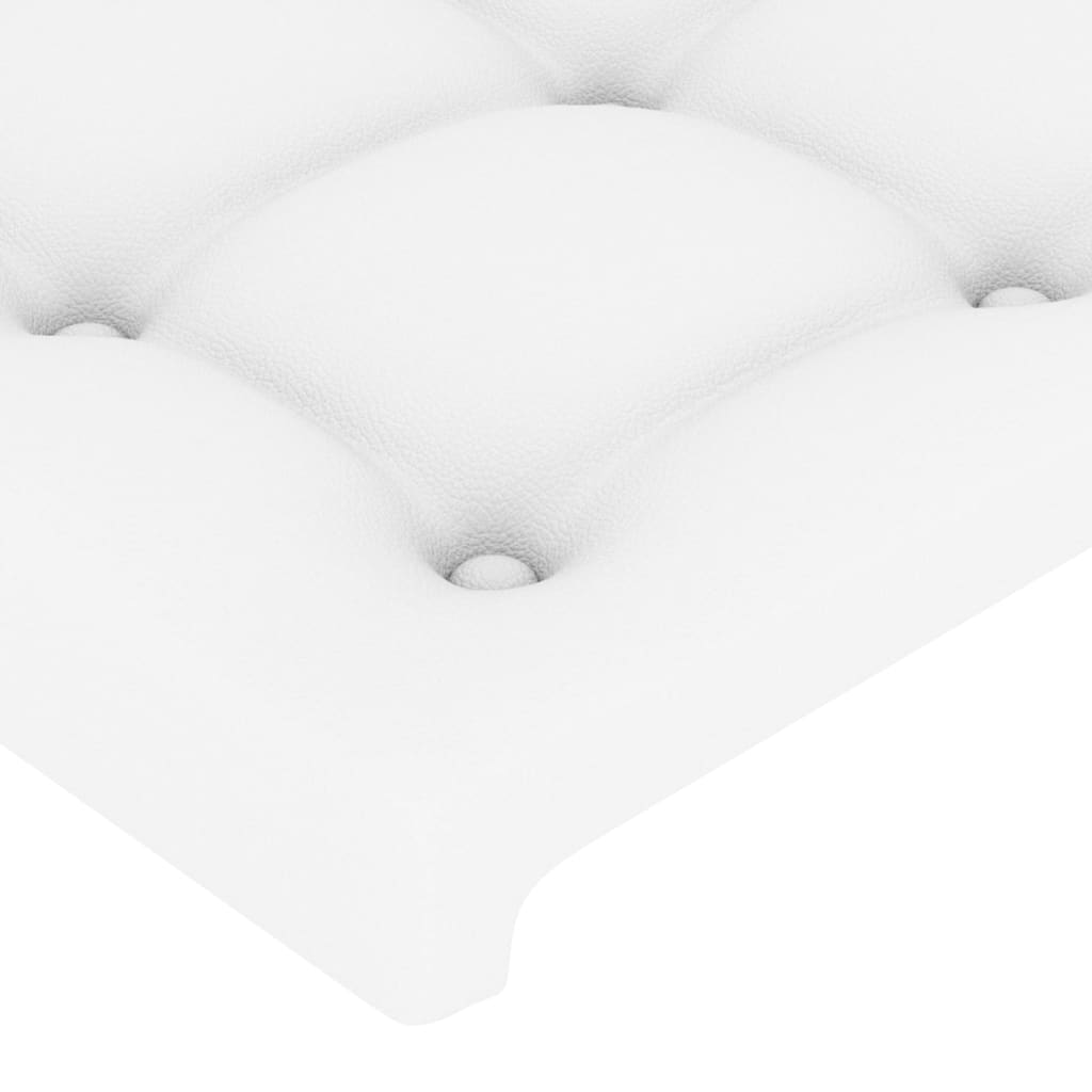 LED Kopfteil Weiß 160x5x78/88 cm Kunstleder