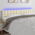 LED Kopfteil Creme 200x5x78/88 cm Kunstleder
