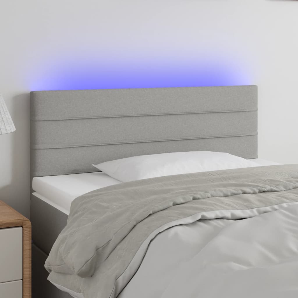 LED Kopfteil Hellgrau 80x5x78/88 cm Stoff