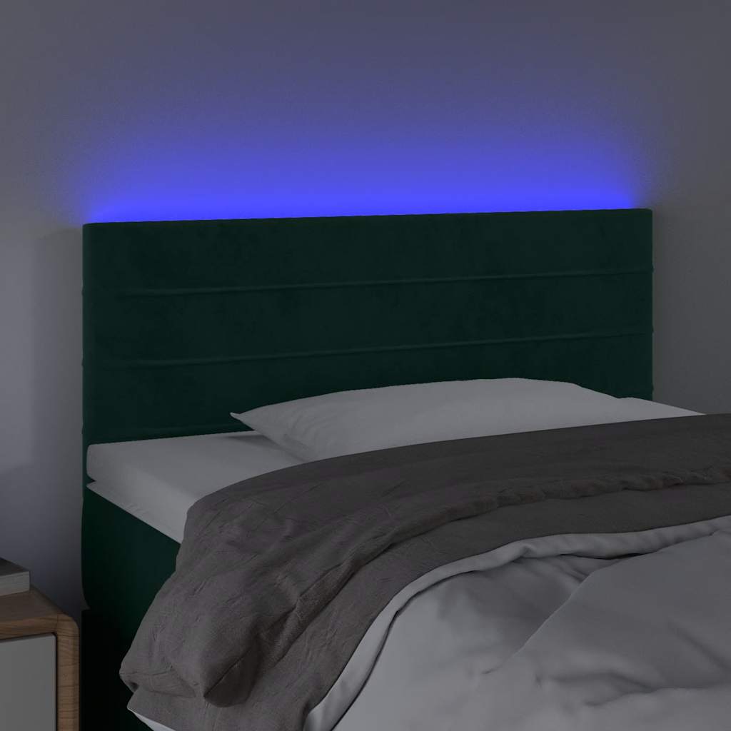 LED Kopfteil Dunkelgrün 80x5x78/88 cm Samt