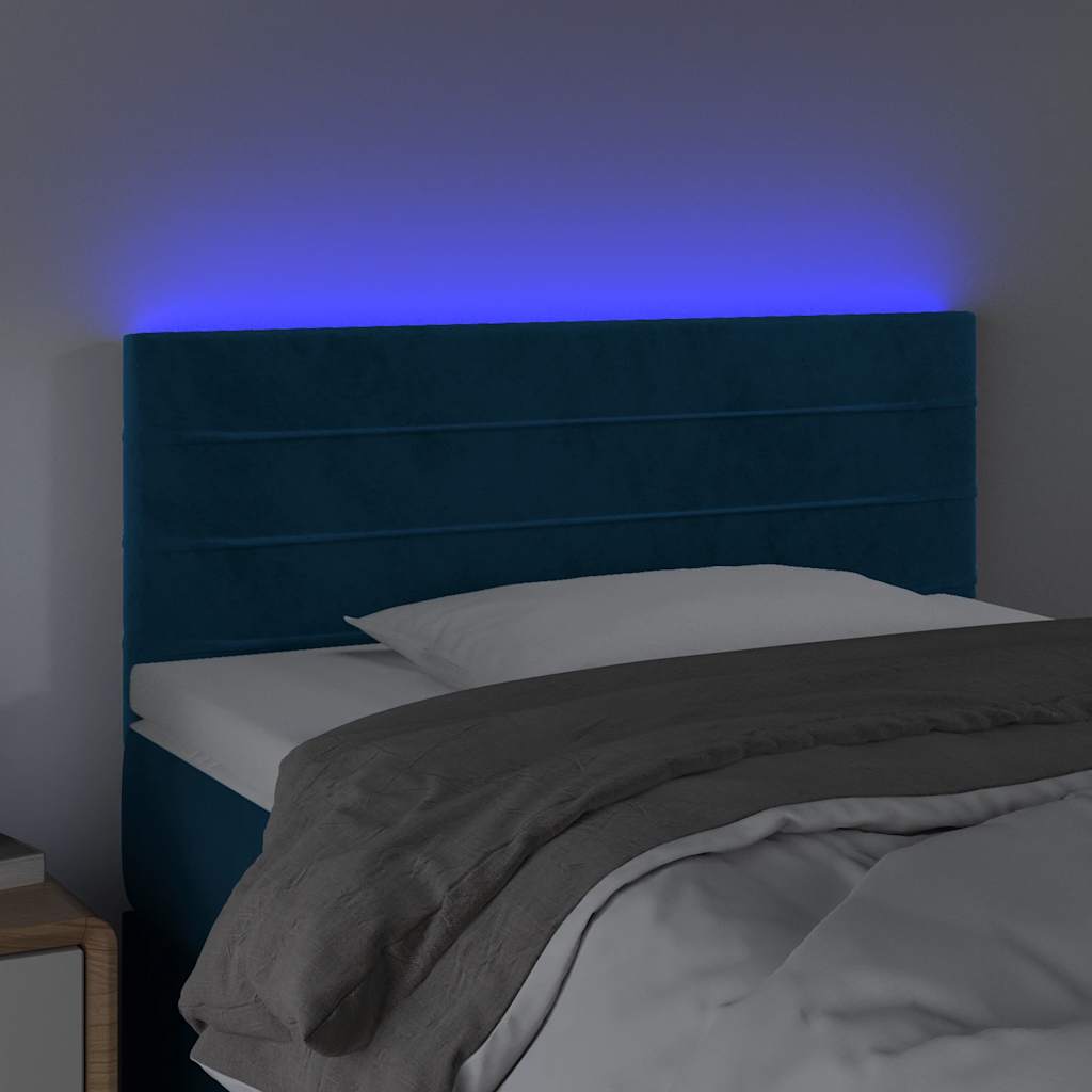 LED Kopfteil Dunkelblau 80x5x78/88 cm Samt