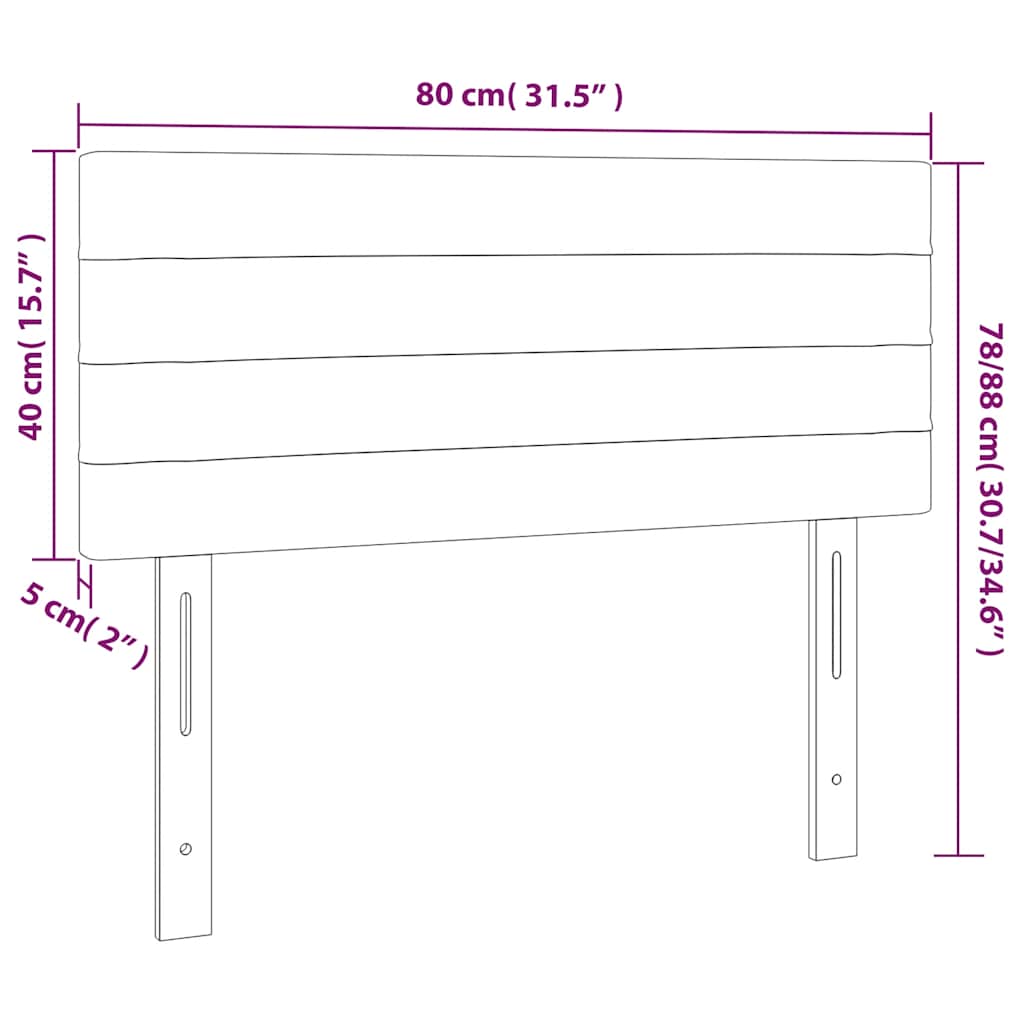 LED Kopfteil Dunkelblau 80x5x78/88 cm Samt