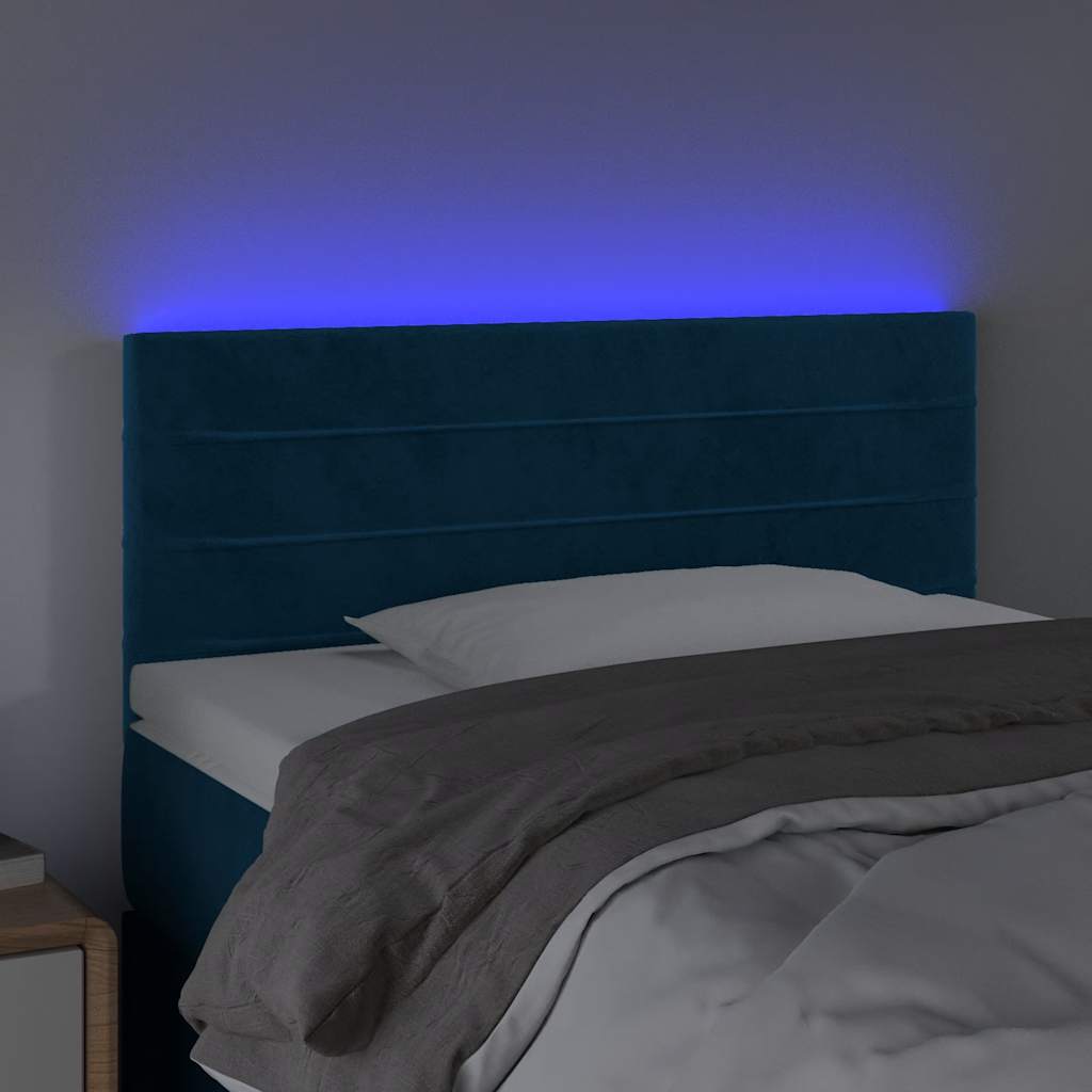 LED Kopfteil Dunkelblau 90x5x78/88 cm Samt