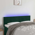 LED Kopfteil Dunkelgrün 144x5x78/88 cm Samt