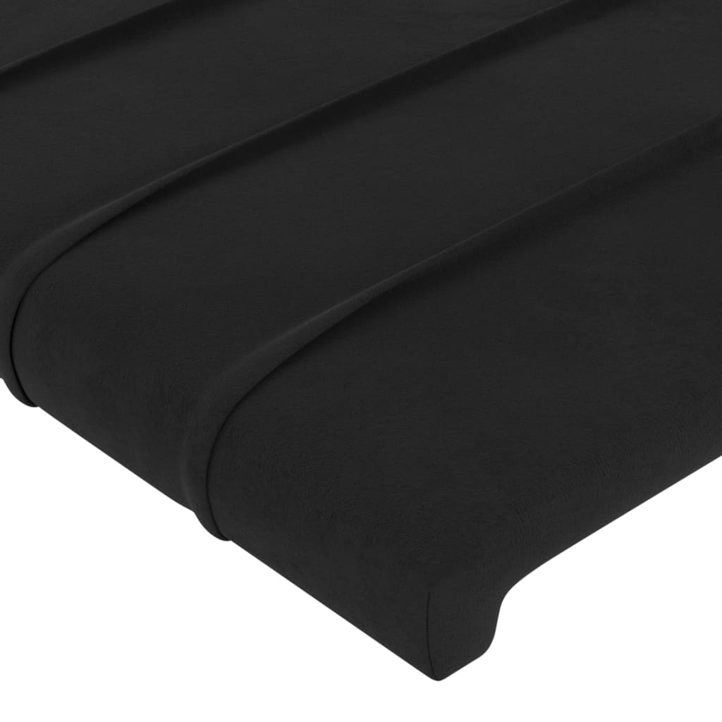 LED Kopfteil Schwarz 180x5x78/88 cm Samt