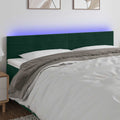 LED Kopfteil Dunkelgrün 200x5x78/88 cm Samt