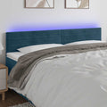 LED Kopfteil Dunkelblau 200x5x78/88 cm Samt