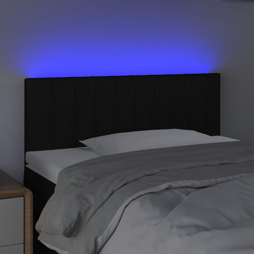 LED Kopfteil Schwarz 80x5x78/88 cm Stoff
