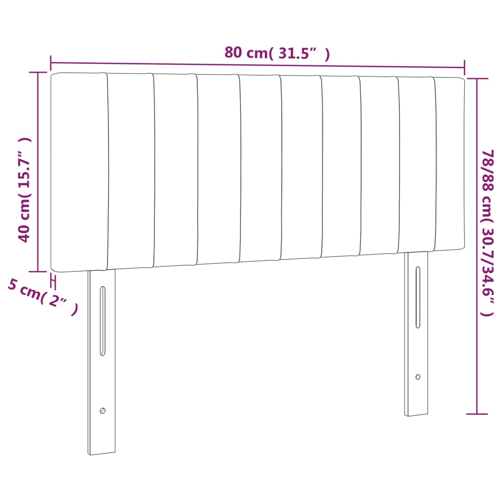 LED Kopfteil Dunkelgrau 80x5x78/88 cm Samt