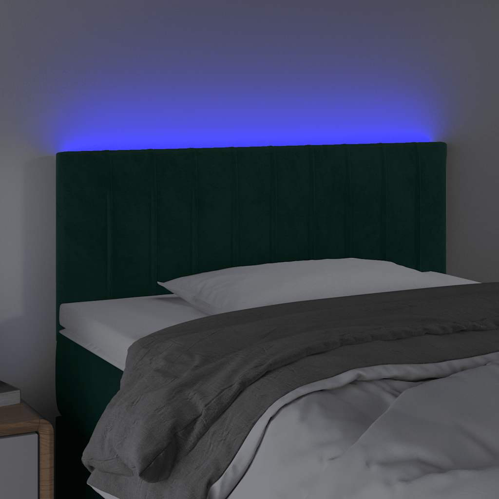 LED Kopfteil Dunkelgrün 80x5x78/88 cm Samt