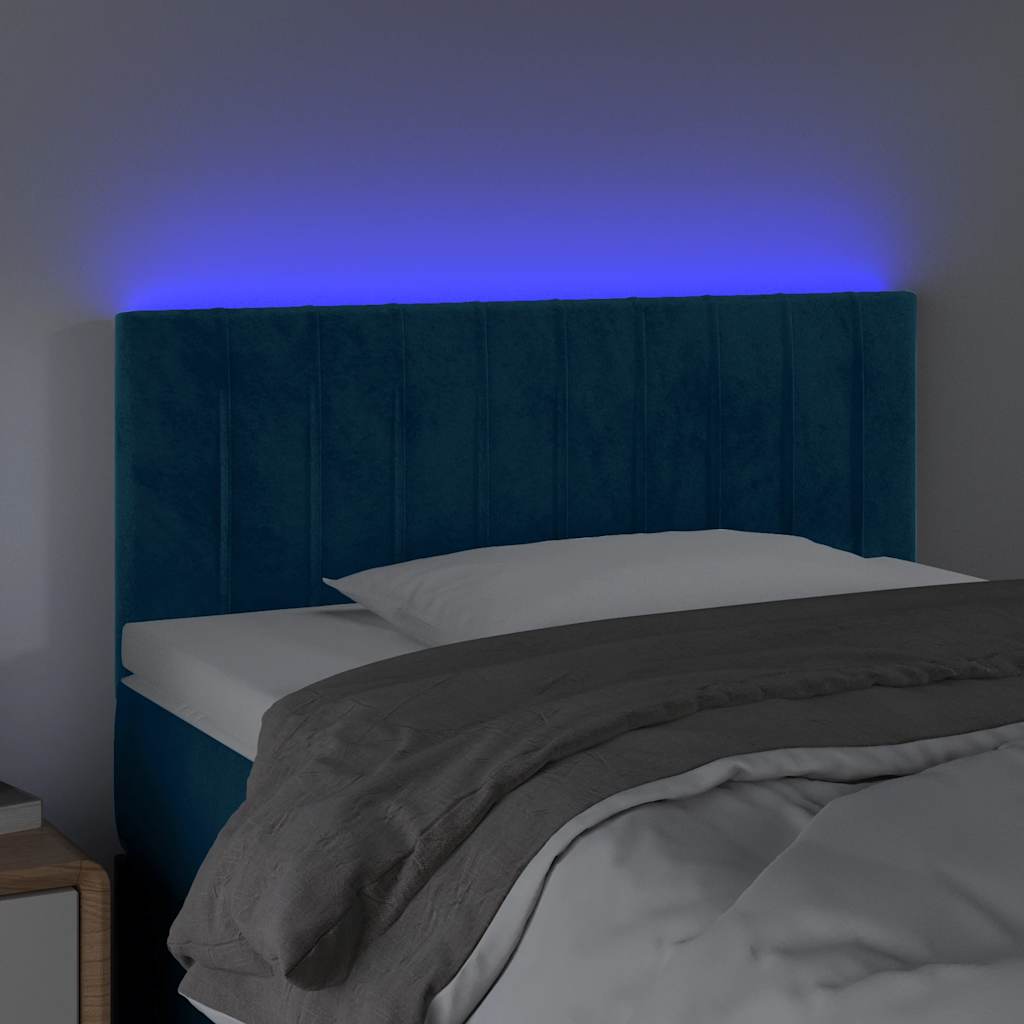 LED Kopfteil Dunkelblau 80x5x78/88 cm Samt