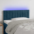 LED Kopfteil Dunkelblau 100x5x78/88 cm Samt
