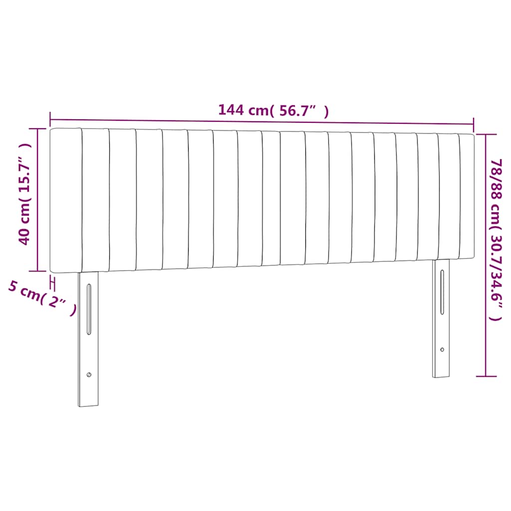 LED Kopfteil Dunkelgrün 144x5x78/88 cm Samt