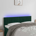 LED Kopfteil Dunkelgrün 144x5x78/88 cm Samt