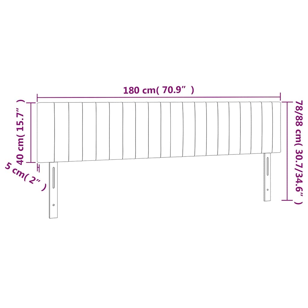 LED Kopfteil Dunkelblau 180x5x78/88 cm Samt