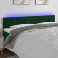 LED Kopfteil Dunkelgrün 200x5x78/88 cm Samt