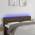 LED Kopfteil Dunkelbraun 160x7x78/88 cm Stoff