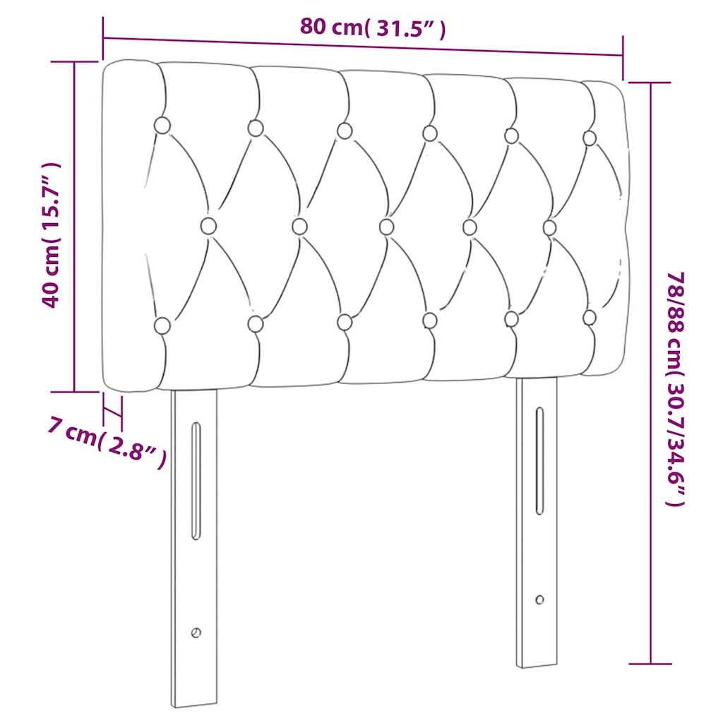LED Kopfteil Dunkelgrün 80x7x78/88 cm Samt