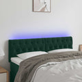 LED Kopfteil Dunkelgrün 144x7x78/88 cm Samt