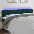LED Kopfteil Dunkelgrün 180x7x78/88 cm Samt