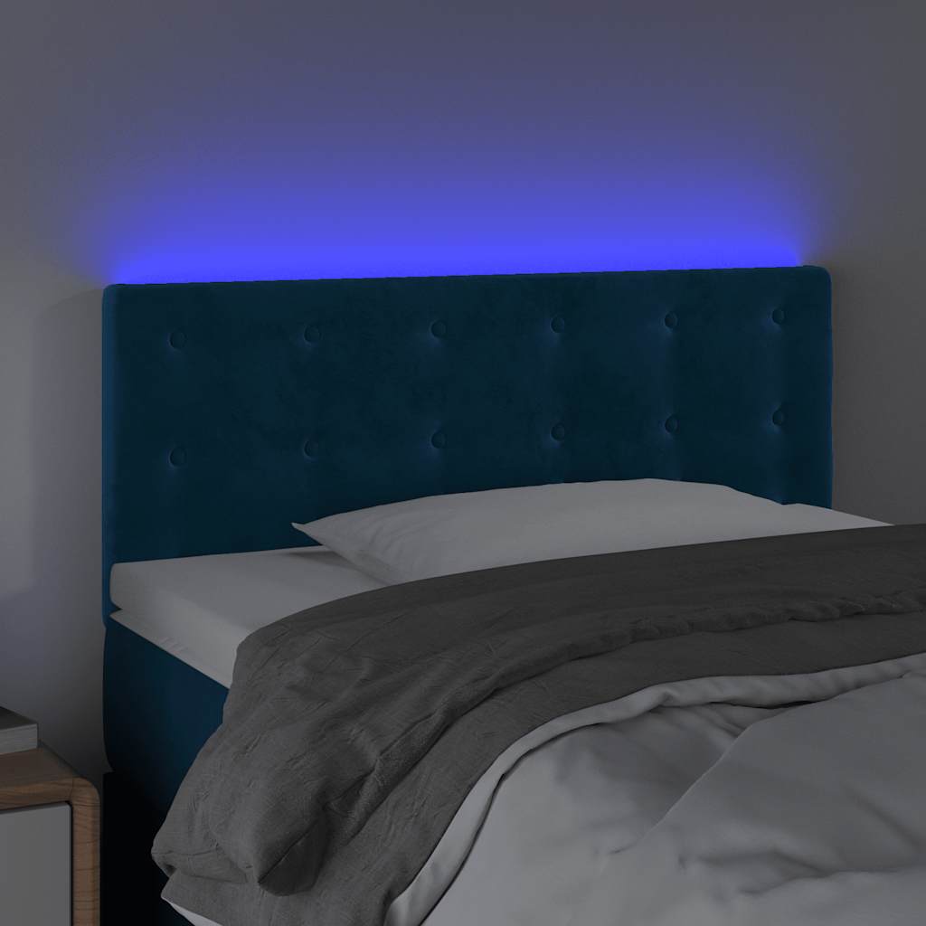 LED Kopfteil Dunkelblau 80x5x78/88 cm Samt