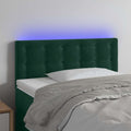 LED Kopfteil Dunkelgrün 90x5x78/88 cm Samt