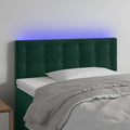 LED Kopfteil Dunkelgrün 100x5x78/88 cm Samt