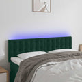 LED Kopfteil Dunkelgrün 144x5x78/88 cm Samt