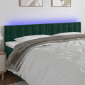 LED Kopfteil Dunkelgrün 160x5x78/88 cm Samt