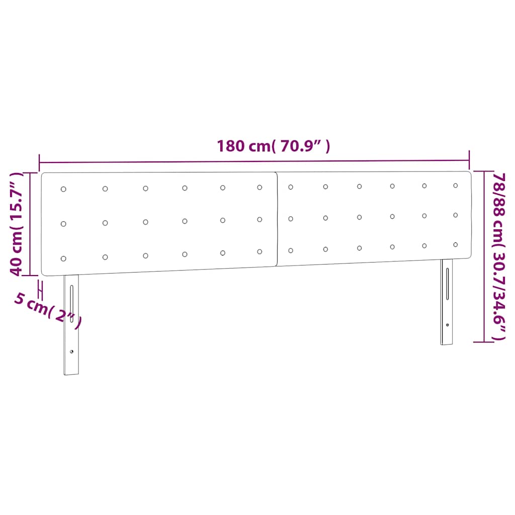 LED Kopfteil Dunkelblau 180x5x78/88 cm Samt