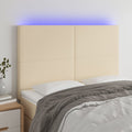 LED Kopfteil Creme 144x5x118/128 cm Stoff