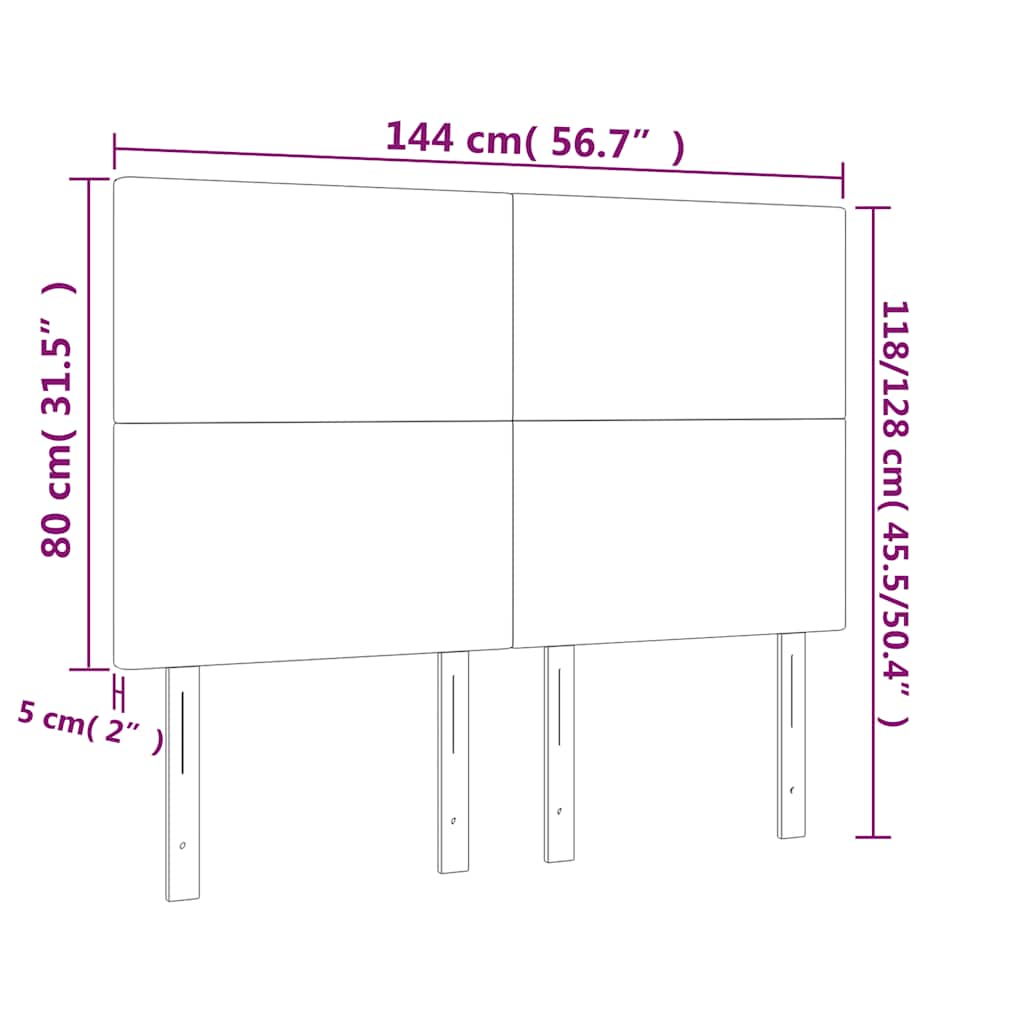 LED Kopfteil Dunkelgrün 144x5x118/128 cm Samt